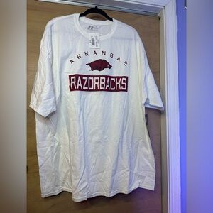 Russell Athletic White Arkansas Razorbacks Tee